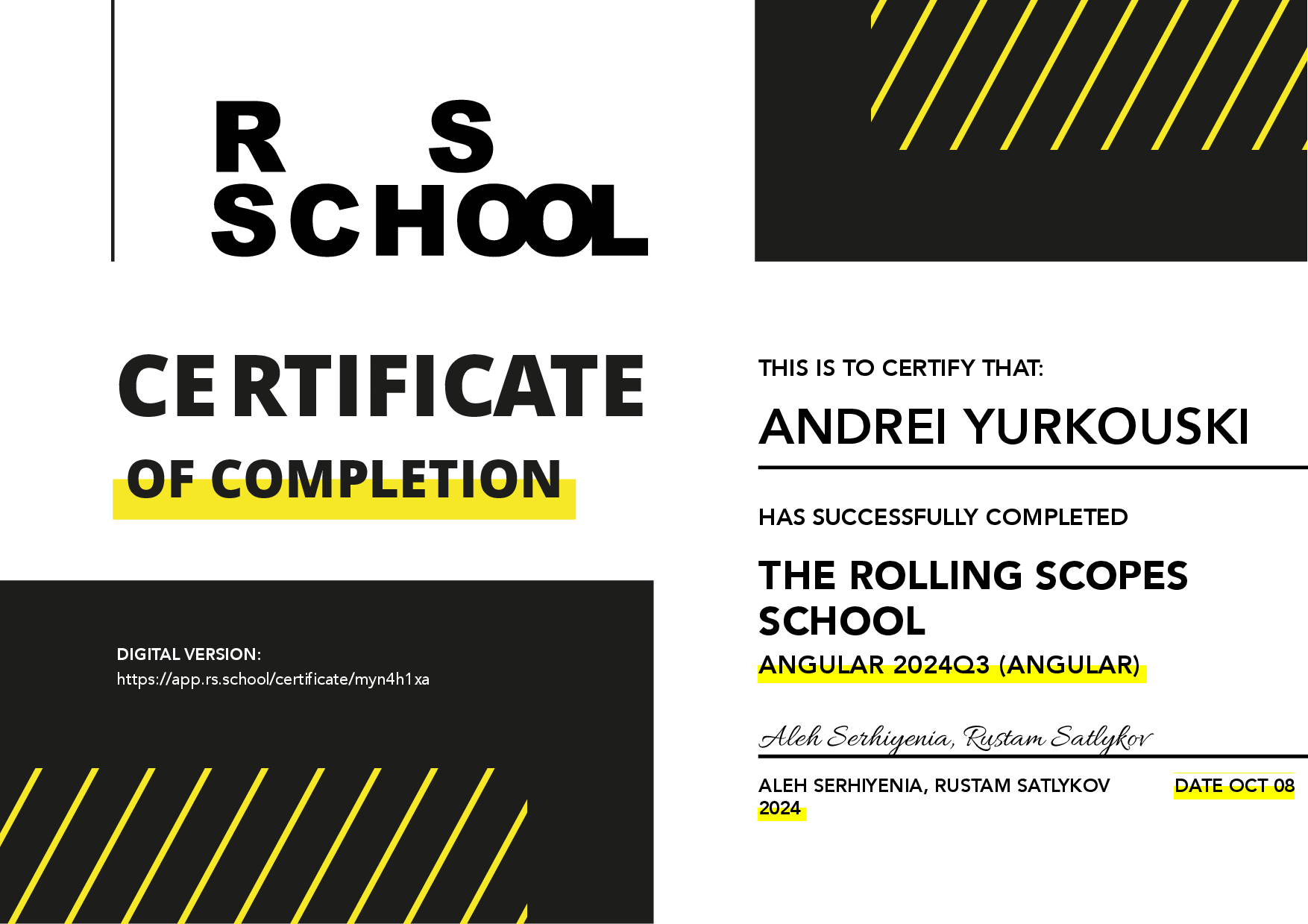 2024: The Rolling Scopes, Angular