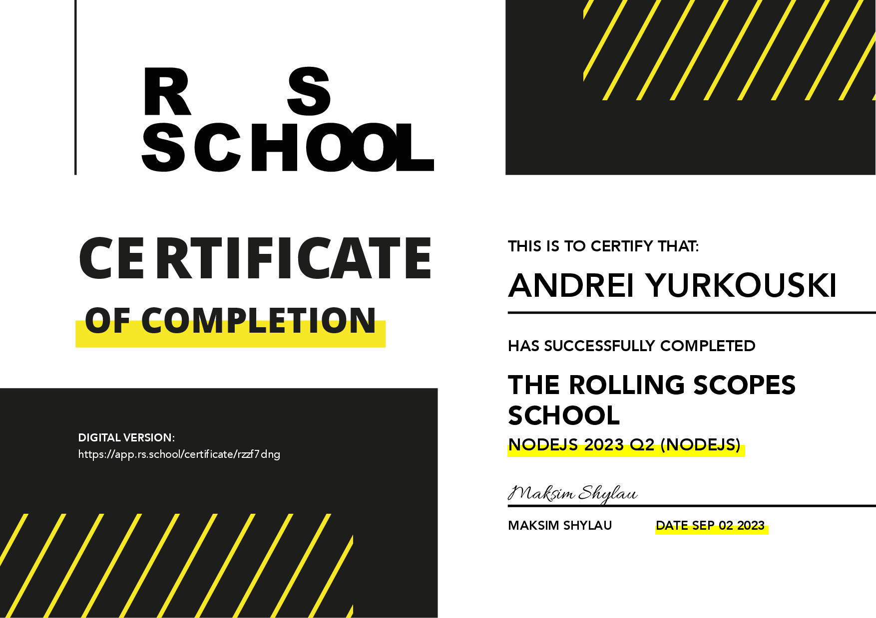 2023: The Rolling Scopes, Node.js